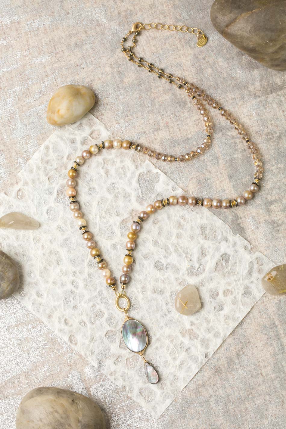 Alchemy 28-30" Pearl, Crystal With Labradorite Statement Necklace