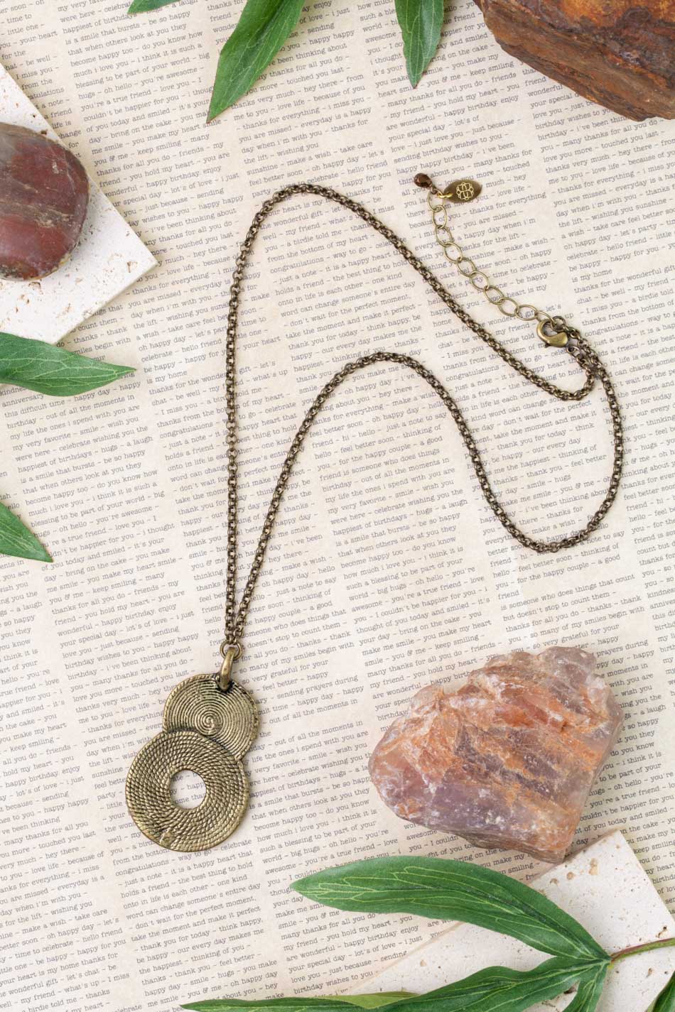 Atlas Antique Brass Pendant Statement Necklace – Anne