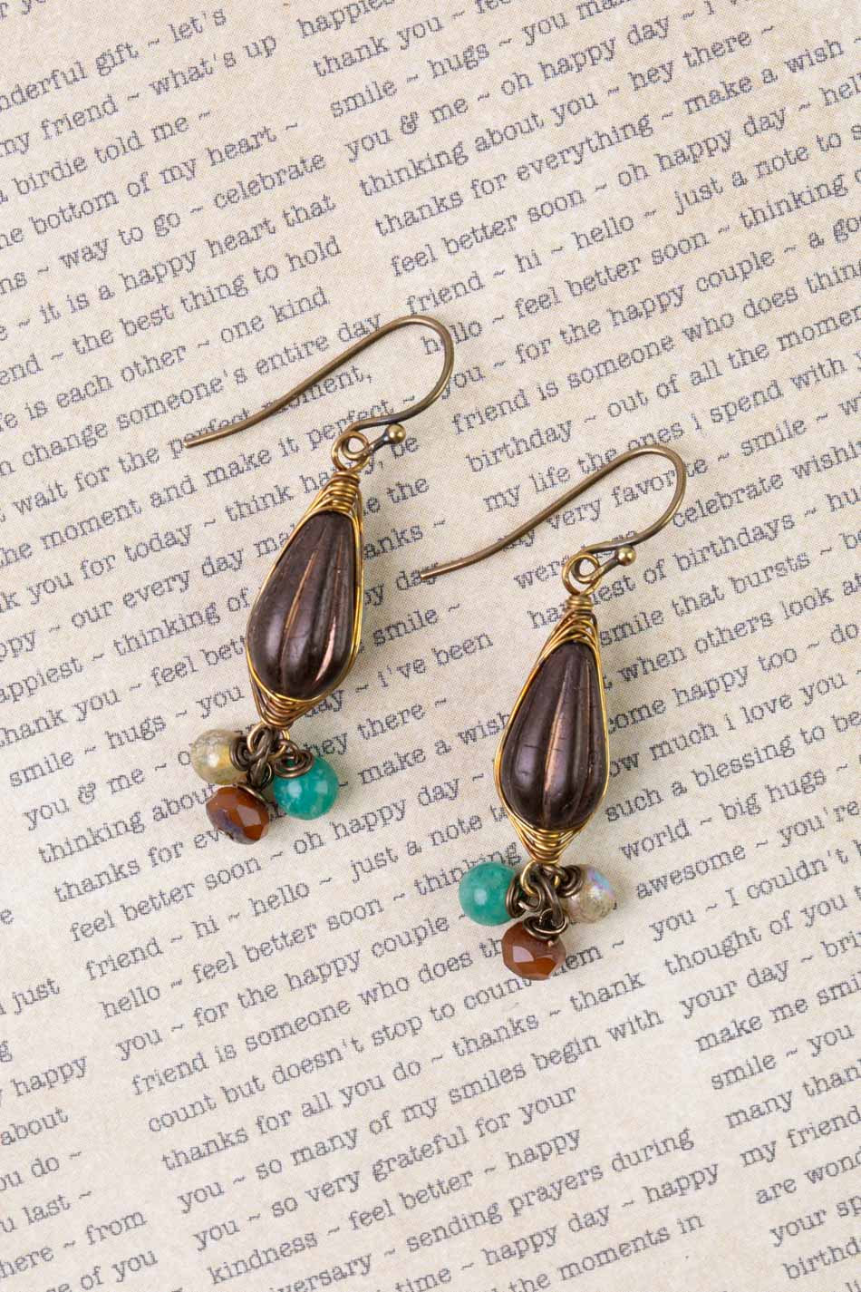 Atlas Czech Glass Herringbone Earrings