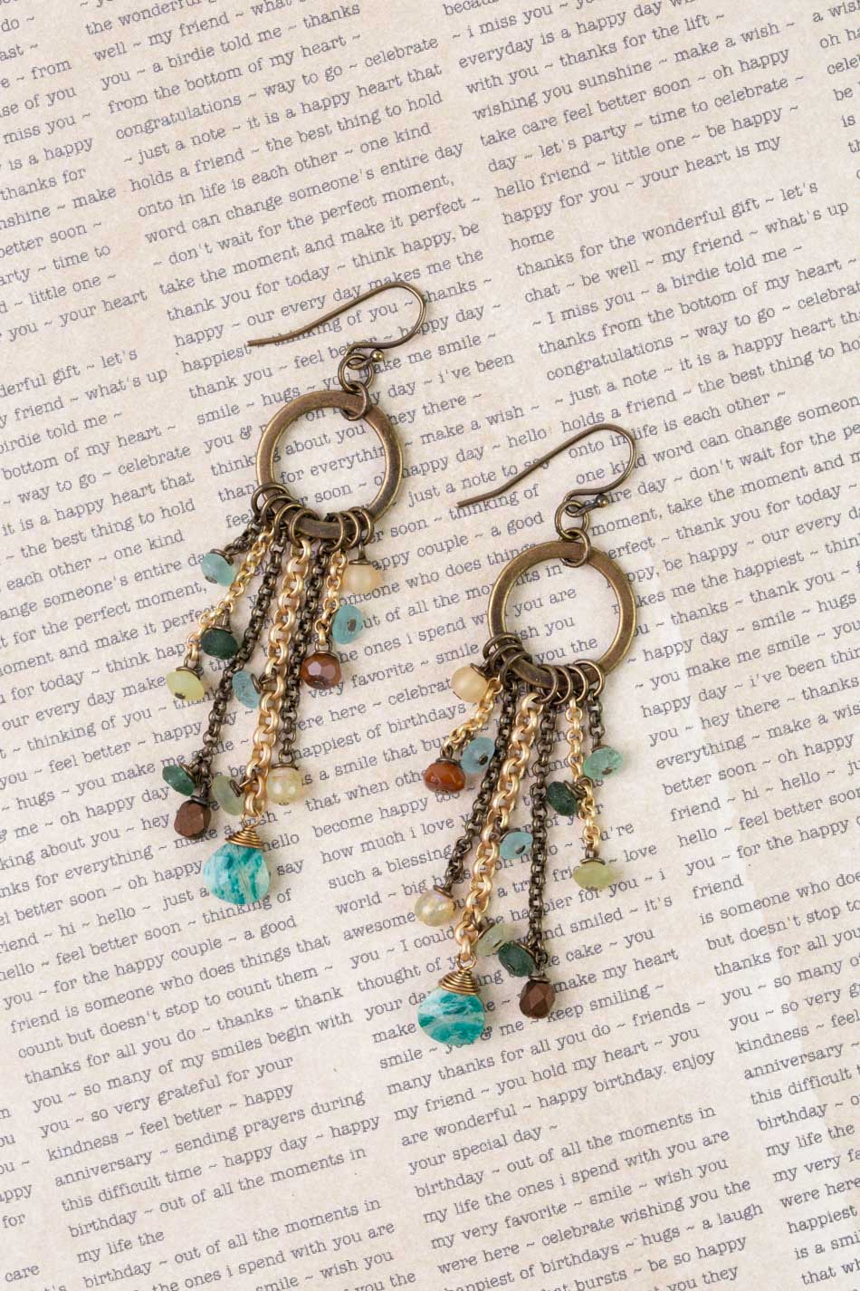Atlas Czech Glass, Jasper, Roman Glass Statement Earrings