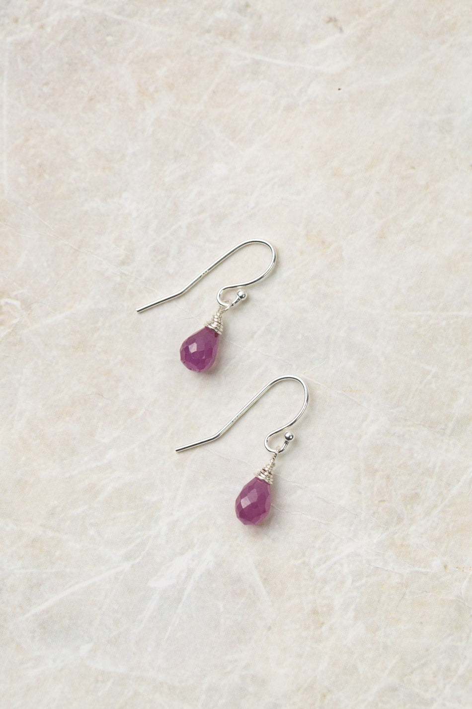 Birthstone July Ruby Earrings