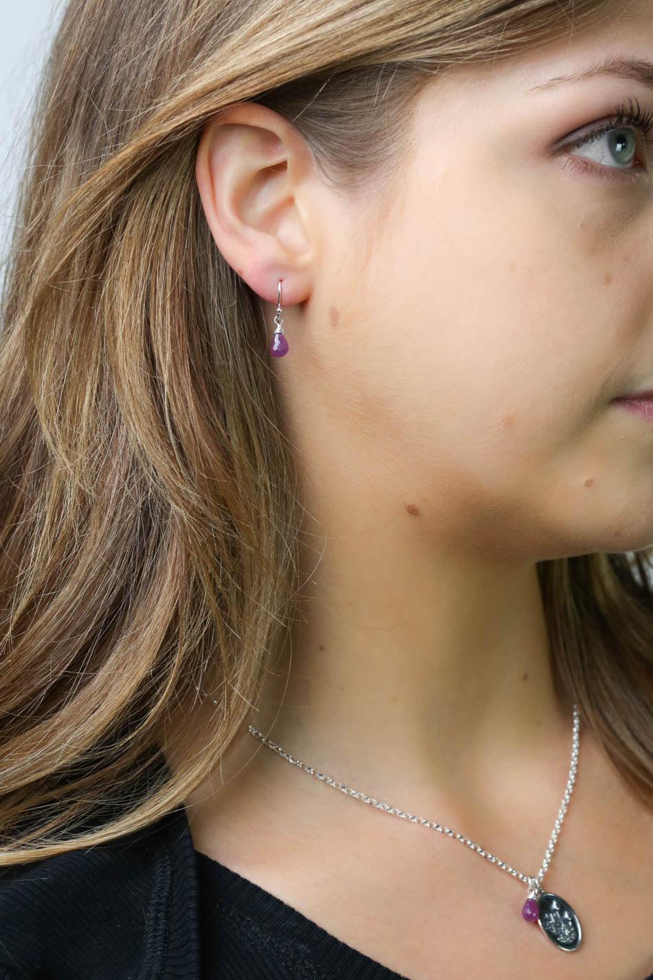 Birthstone July Ruby Earrings