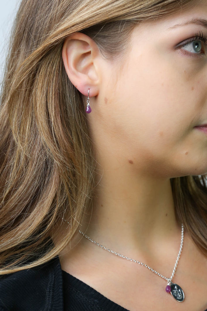 Birthstone July Ruby Earrings
