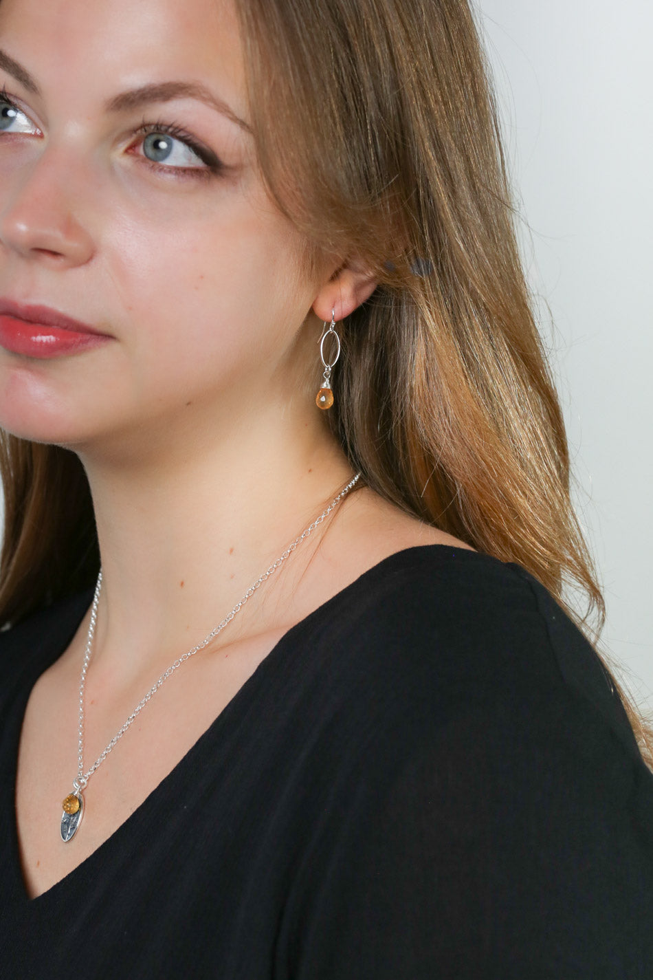 Birthstone November Citrine Earrings