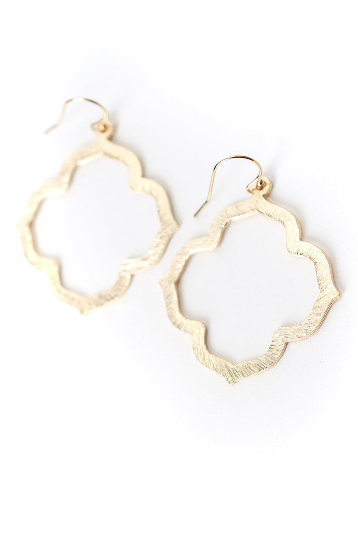 Brushed Gold Statement Earrings