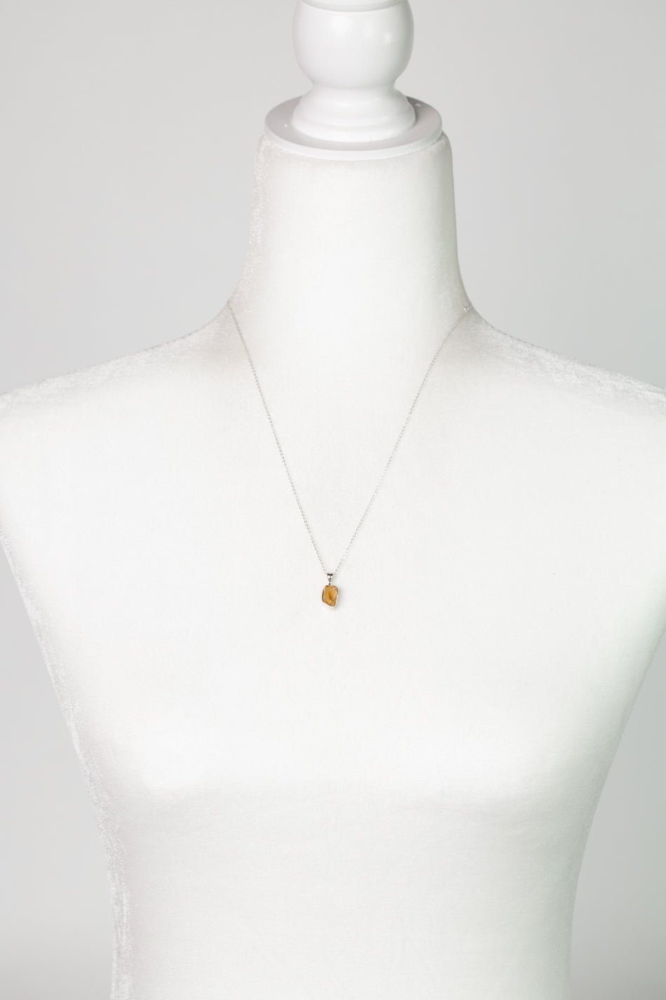 Birthstone 16-20.5" November Natural Citrine Pendant Necklace And Earrings Set