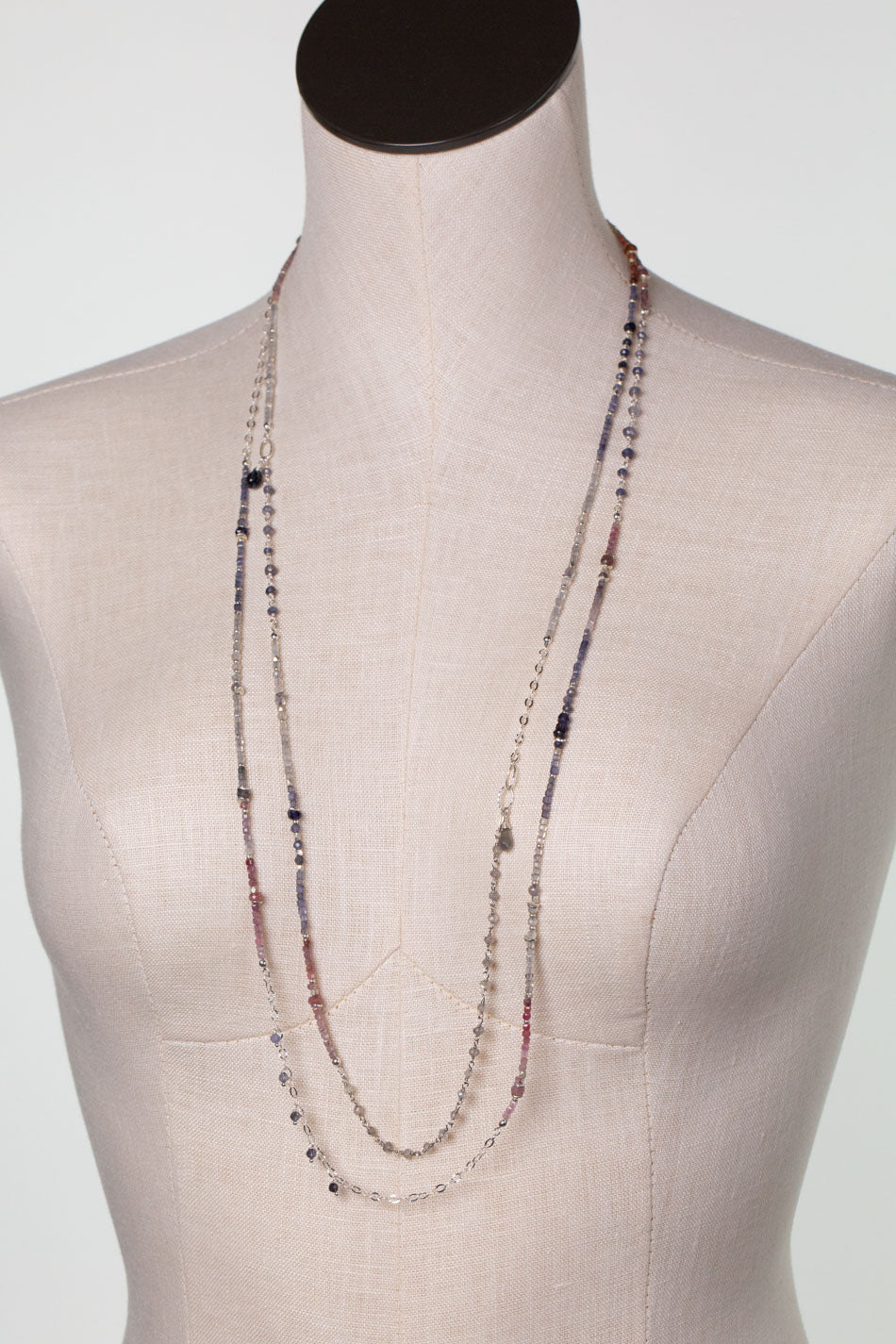Celestial 68.5-70.5" Spinel, Labradorite Collage Necklace