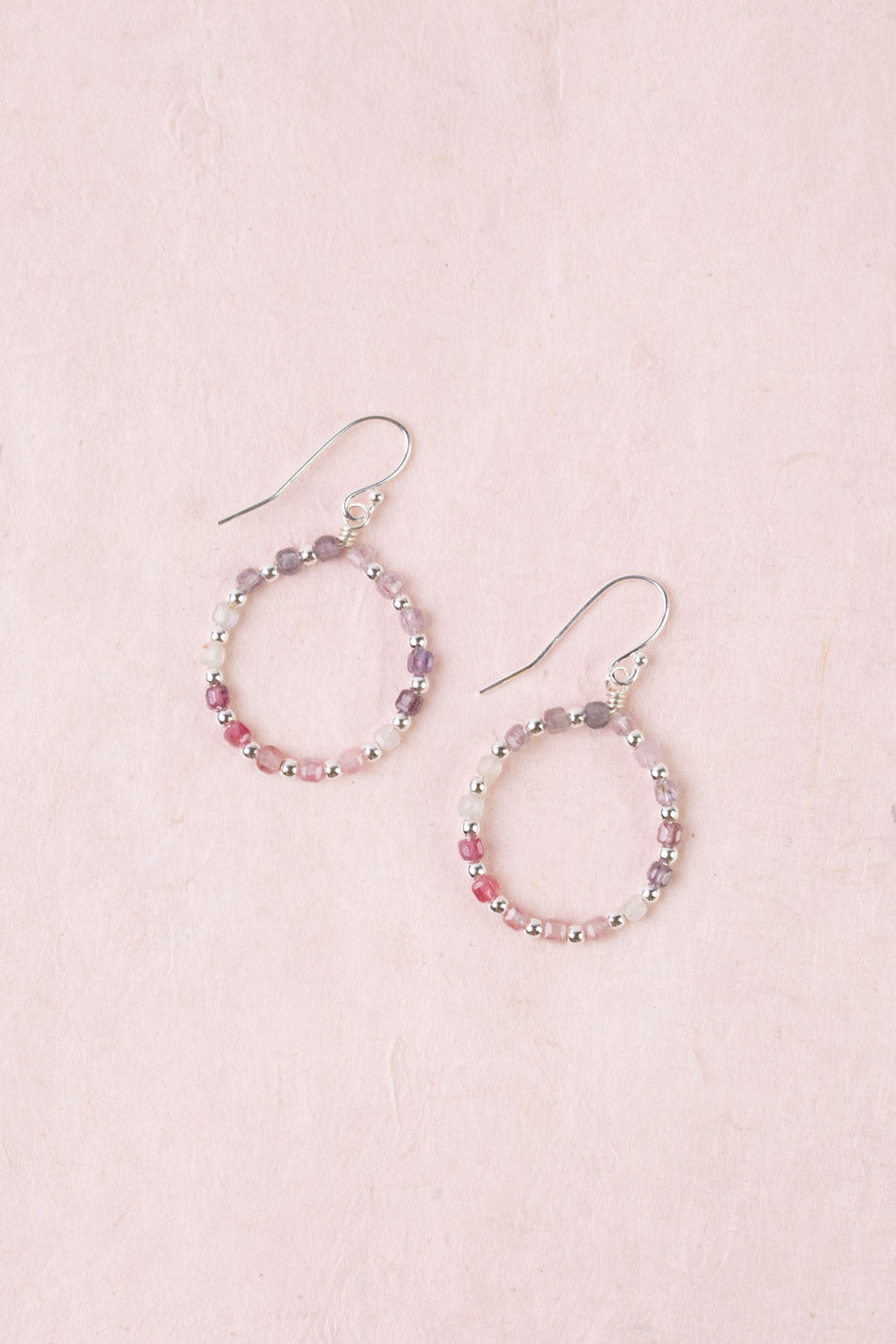 Celestial Spinel Circle Simple Earrings