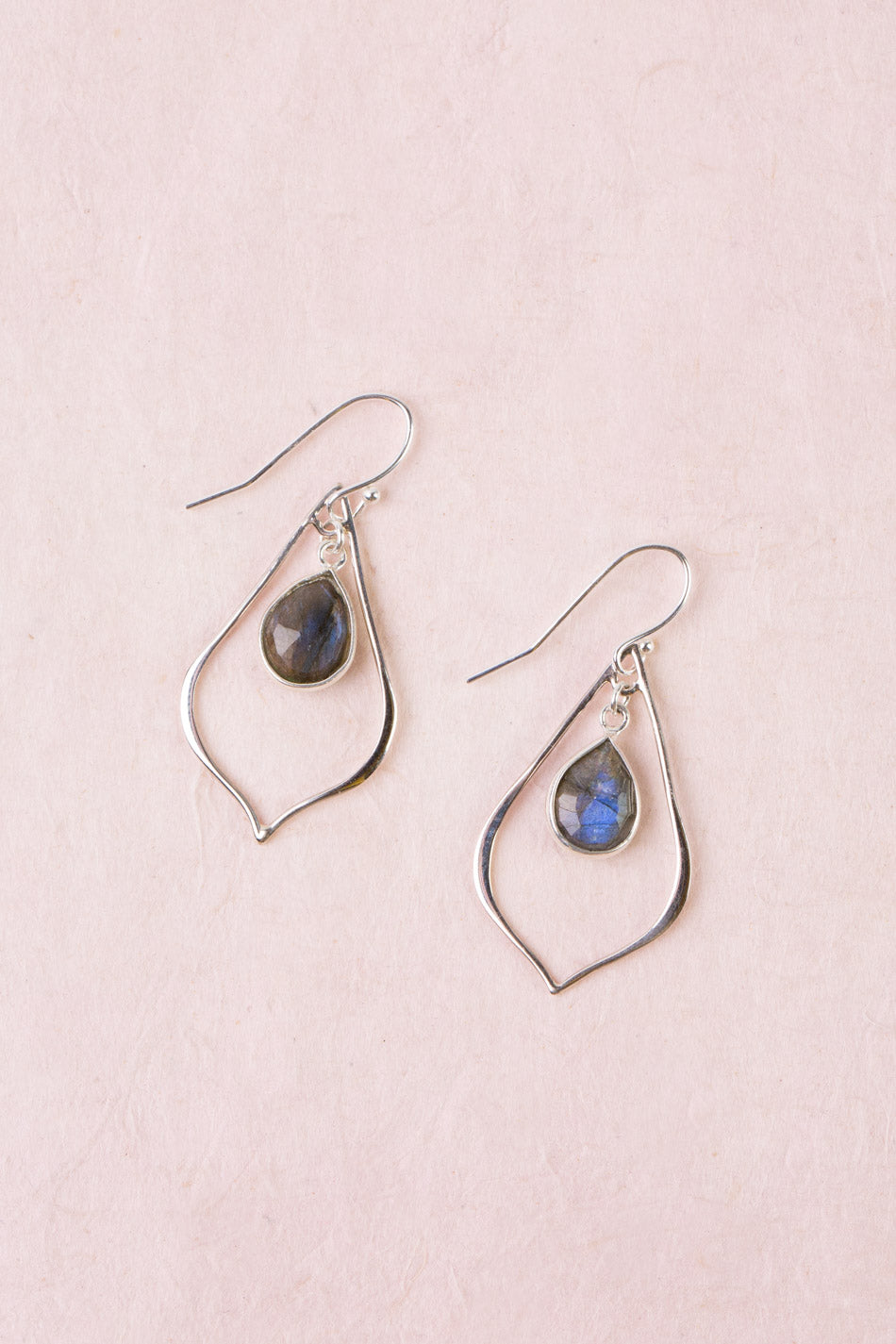 Celestial Labradorite Bezel Dangle Earrings