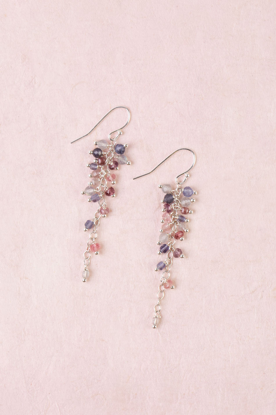Celestial Labradorite, Spinel Cluster Earrings