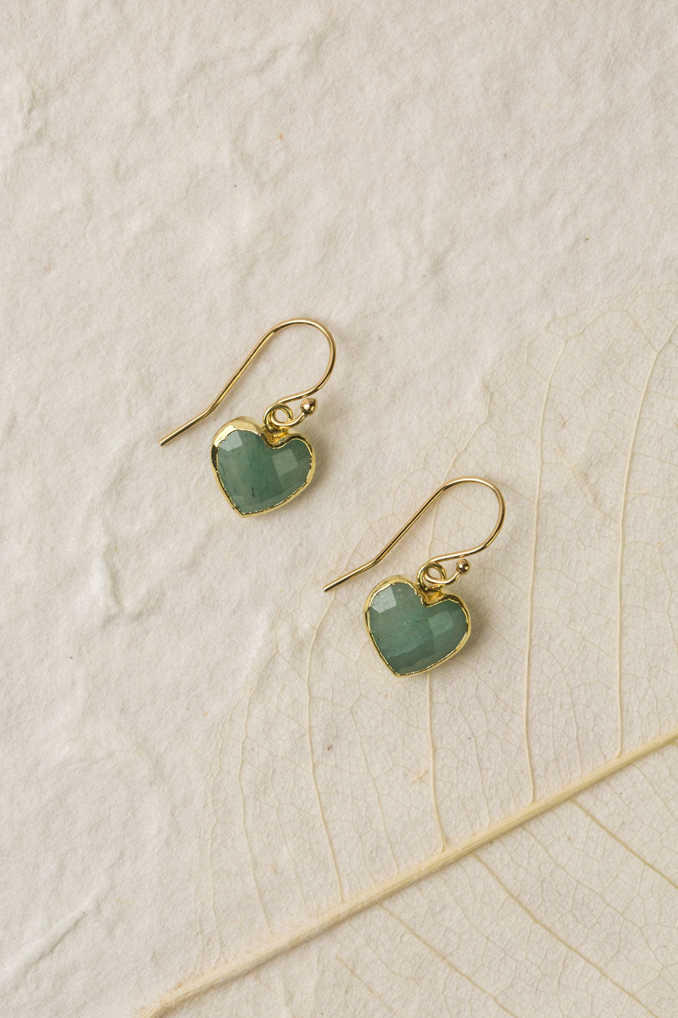 Contentment Green Aventurine Bezel Simple Earrings
