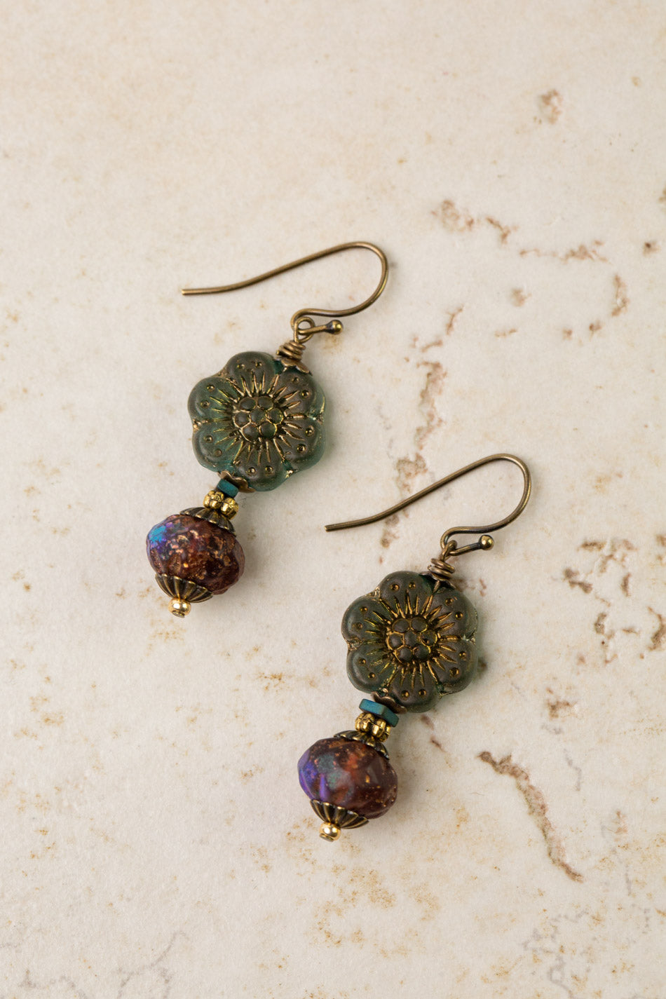 Czech Glass Flower Dangle Earrings – Anne Vaughan Designs
