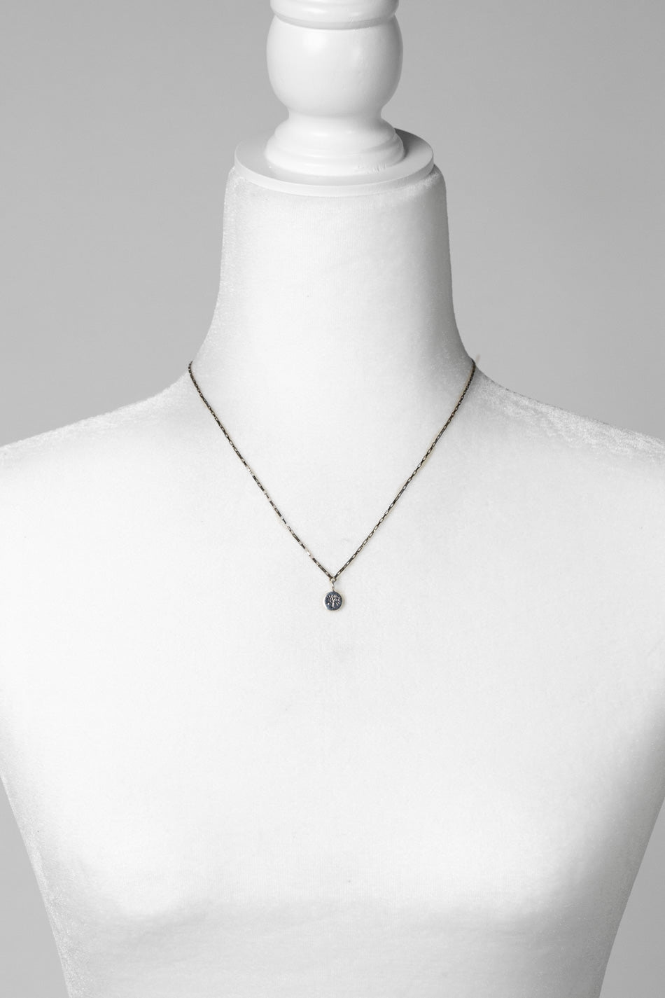 Eclipse 16.5-18.5" Sterling Silver Tree Stamped Pendant Simple Necklace