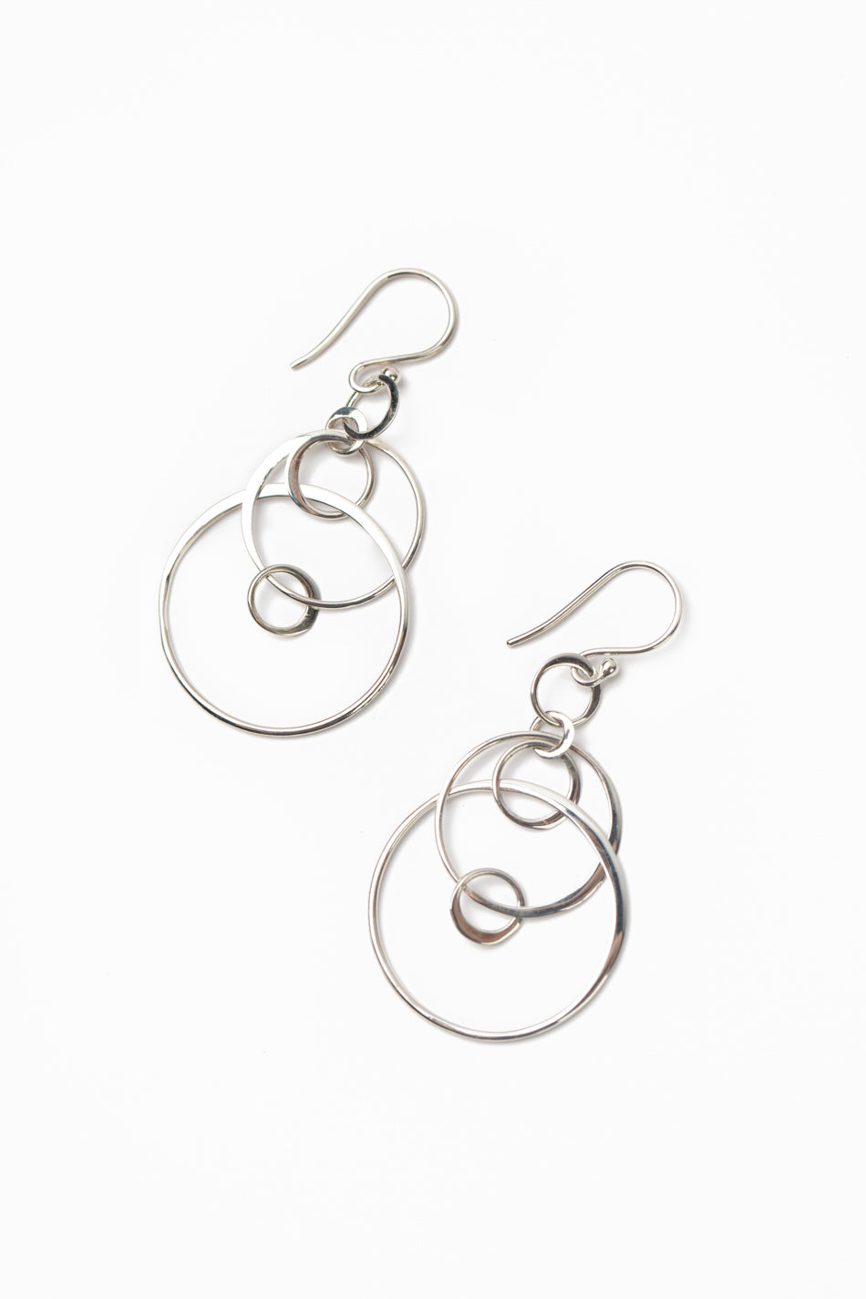 Blush Sterling Silver Hoops Dangle Earrings