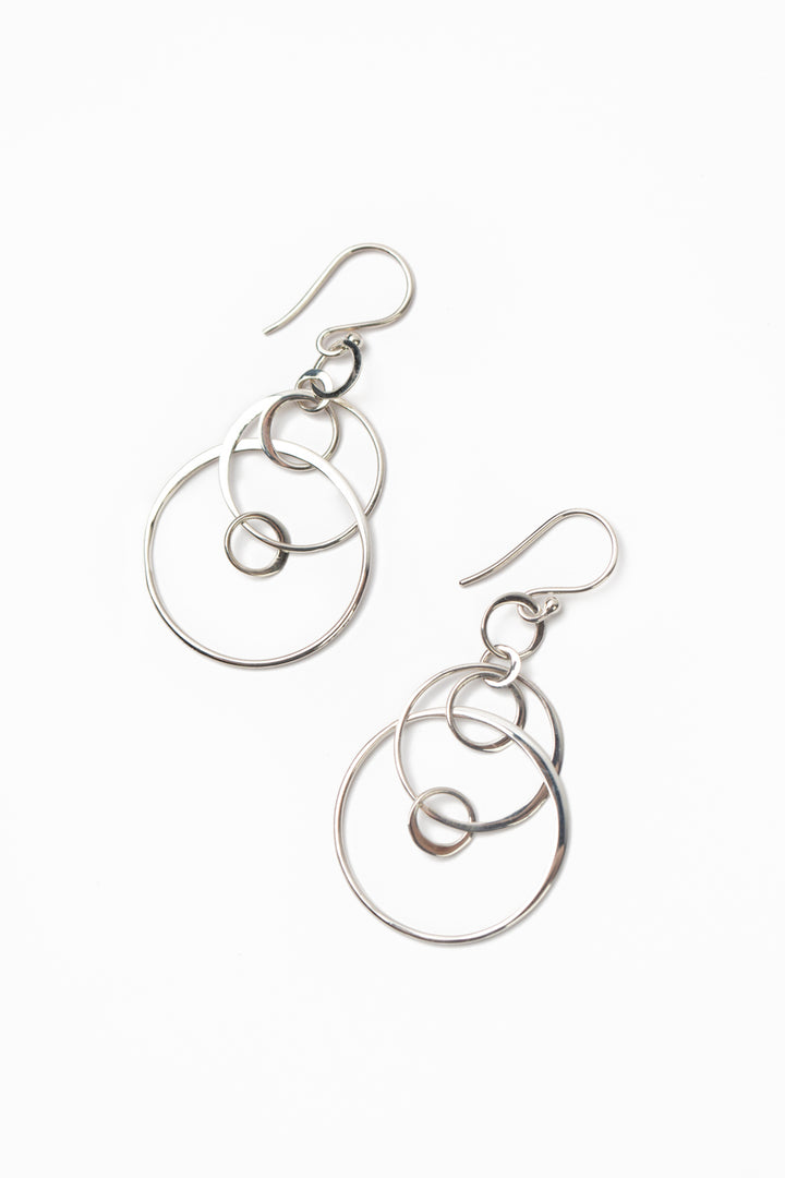 Blush Sterling Silver Hoops Dangle Earrings