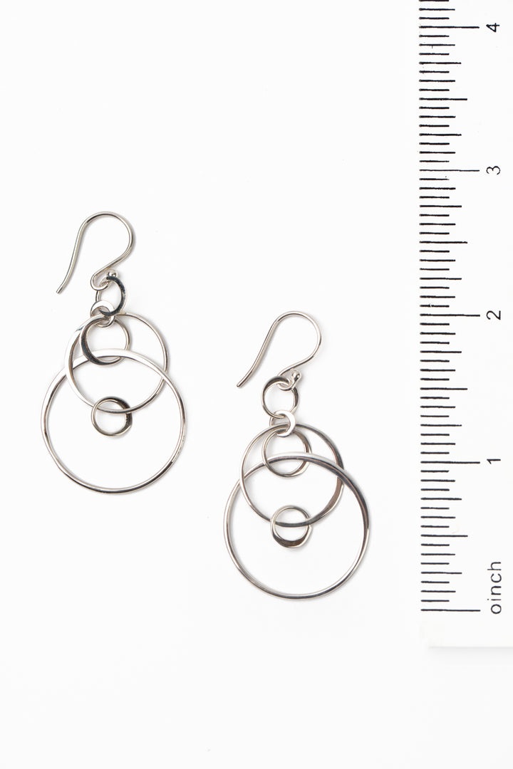 Blush Sterling Silver Hoops Dangle Earrings