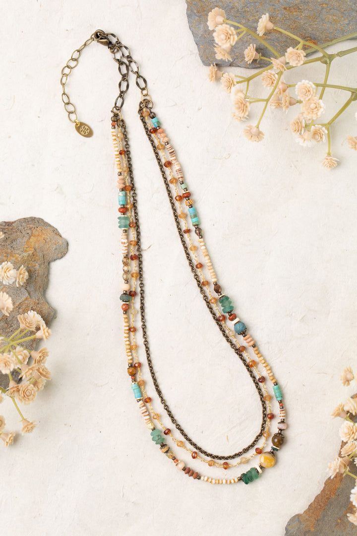 Enlighten 19.25-21.25" Hessonite Garnet Multistrand Necklace