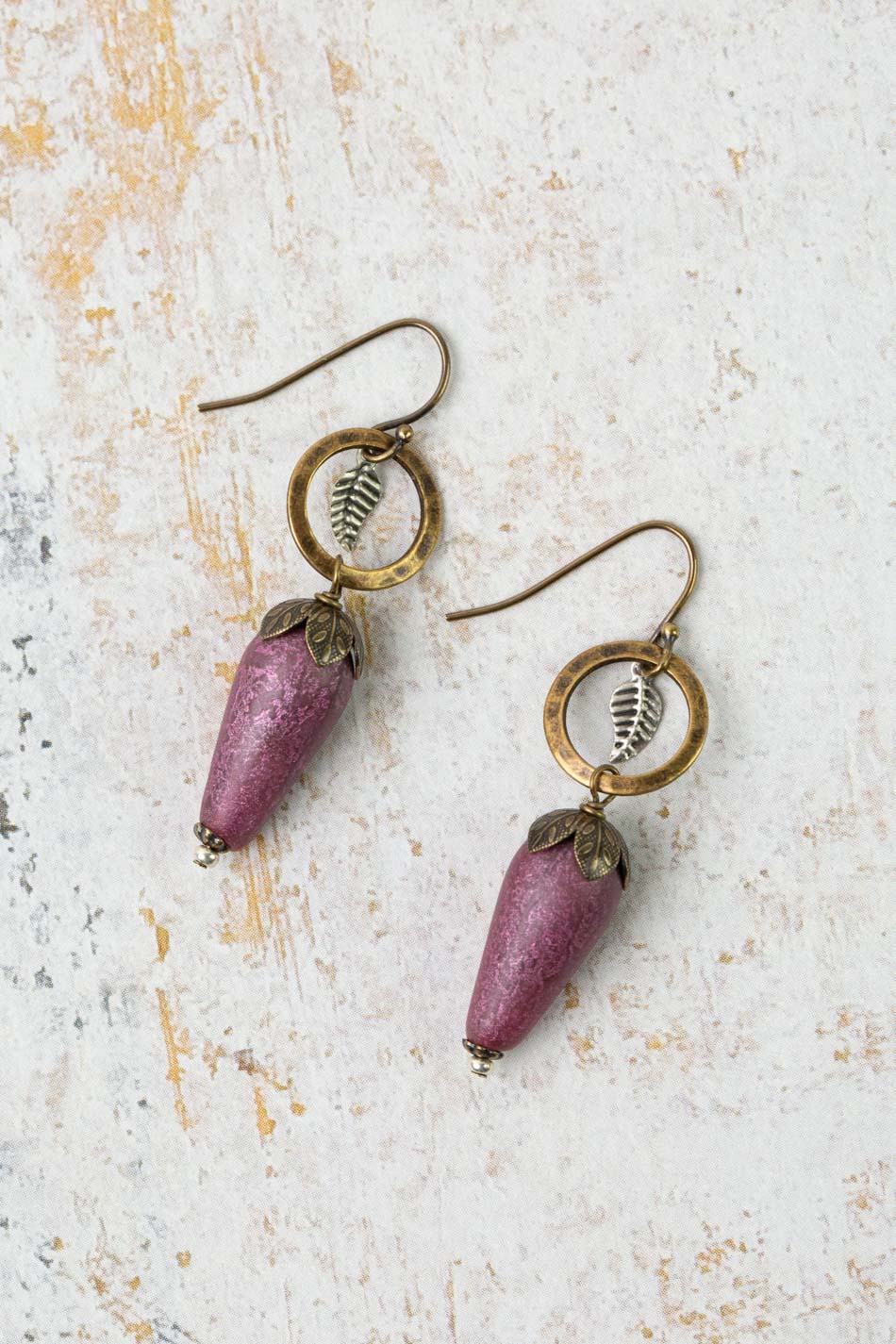 Earthen Czech Glass Simple Earrings
