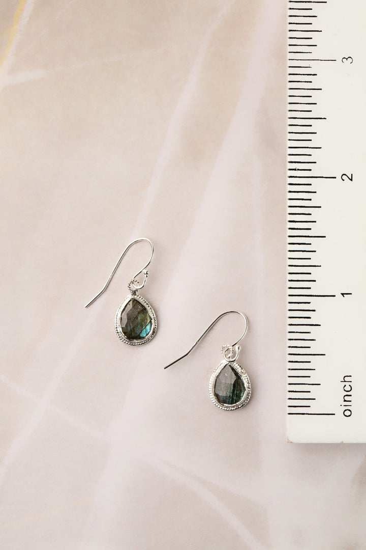 Favorites Silver Labradorite Simple Earrings