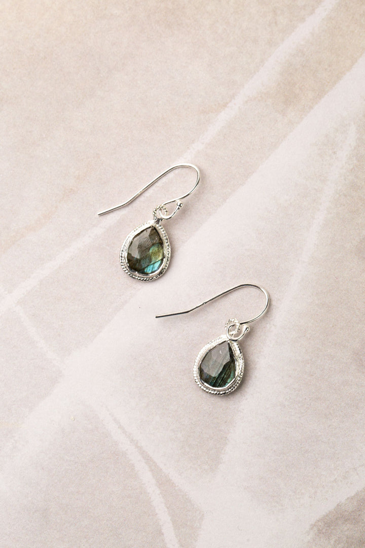 Favorites Silver Labradorite Simple Earrings