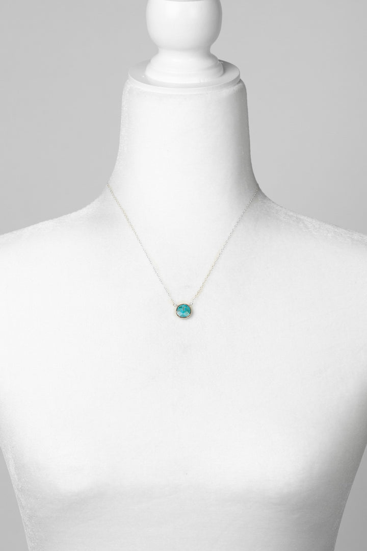 Favorites 16-18" Silver Turquoise Simple Necklace