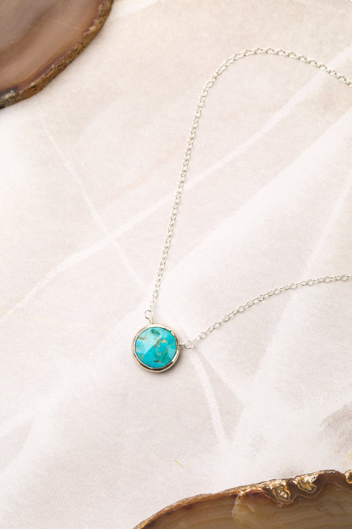 Favorites 16-18" Silver Turquoise Simple Necklace