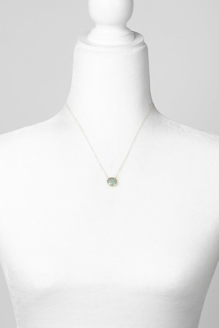 Favorites 16-18" Silver Aquamarine Simple Necklace