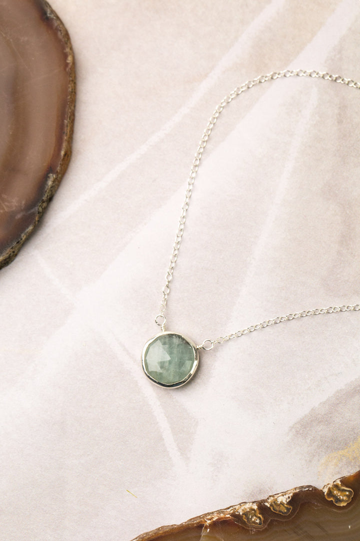 Favorites 16-18" Silver Aquamarine Simple Necklace