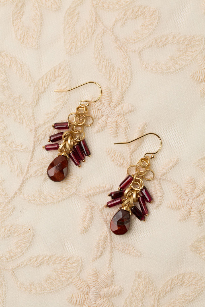 Gumdrop Garnet Cluster Earrings