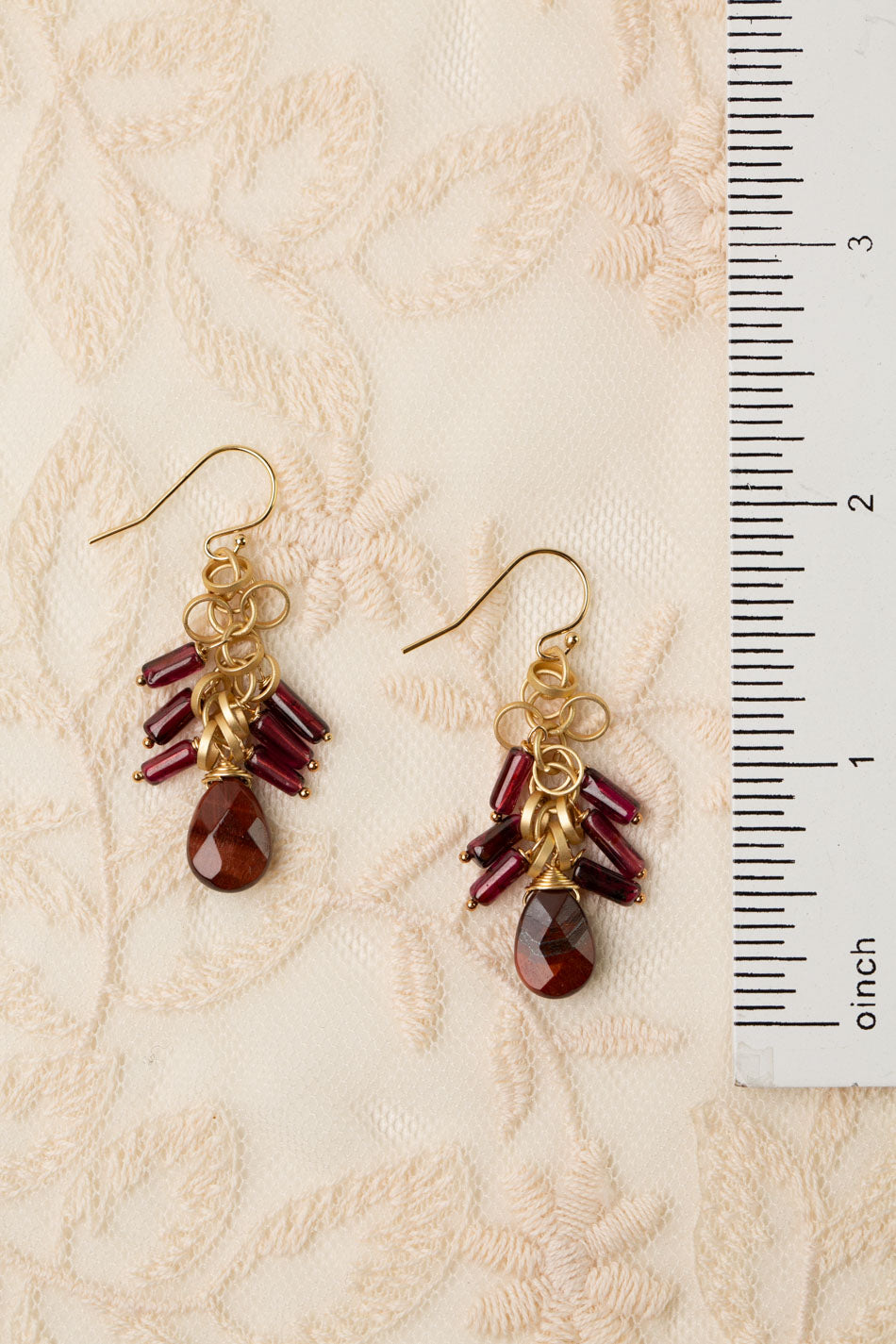 Gumdrop Garnet Cluster Earrings