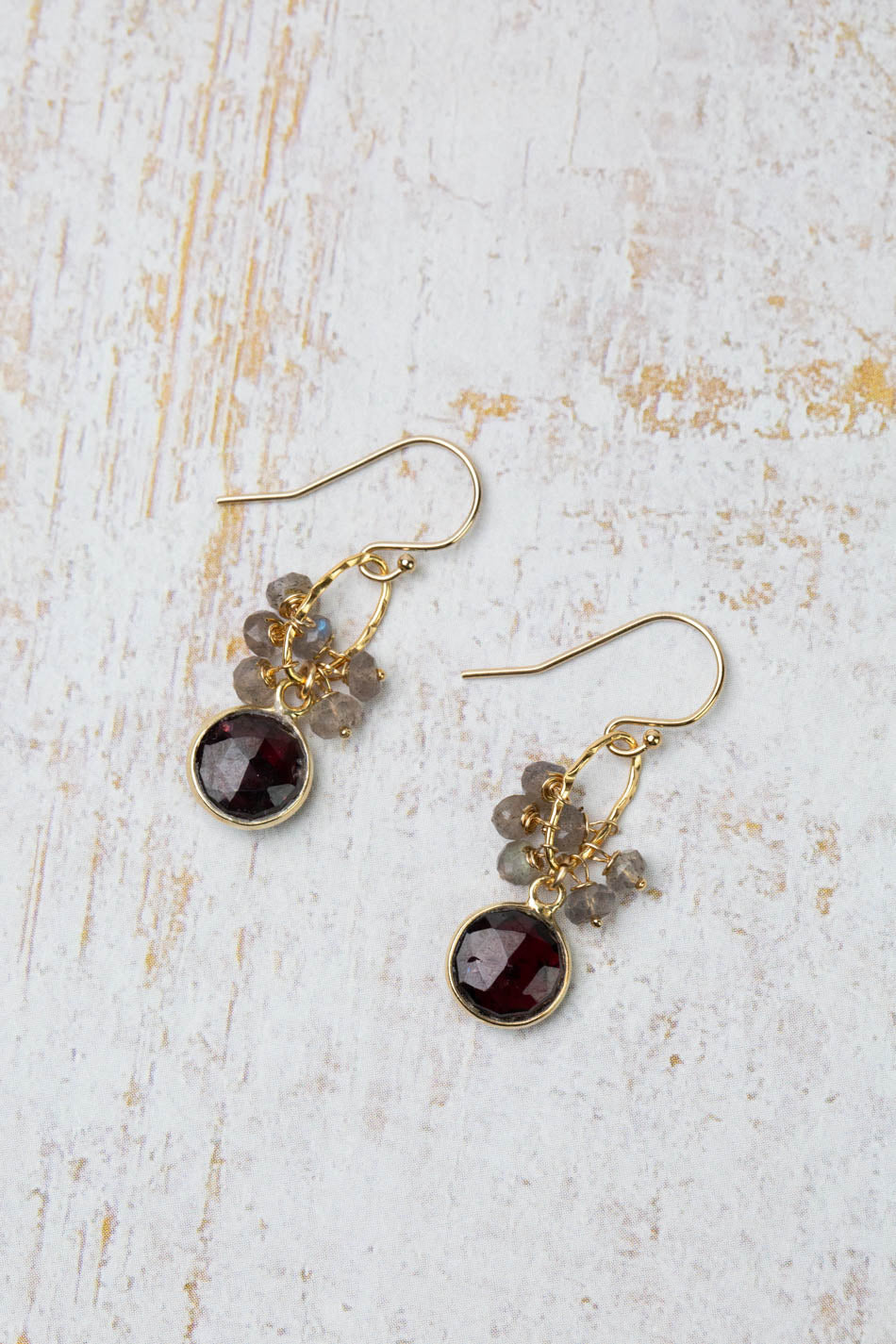 Labradorite and outlet Garnet Earrings