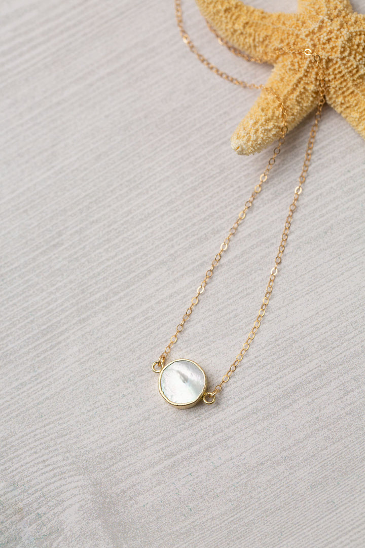 Limited Edition 14.5-16.5" Mother Of Pearl Bezel Simple Necklace