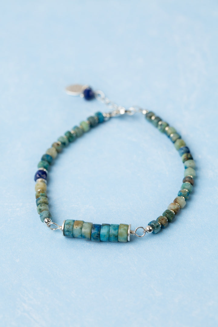 Limited Edition 7.25-8.25" Faceted Lapis Lazuli, Blue Jasper Simple Bracelet