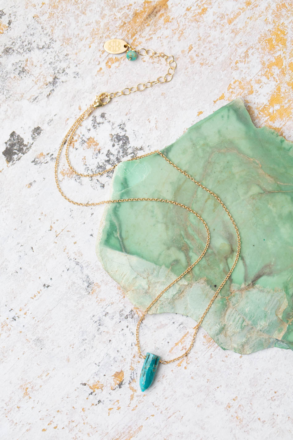 Limited Edition 14.5-16.5" Turquoise Faceted Point Simple Necklace