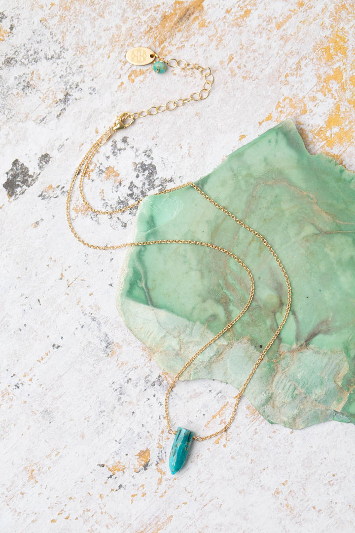 Limited Edition 14.5-16.5" Turquoise Faceted Point Simple Necklace