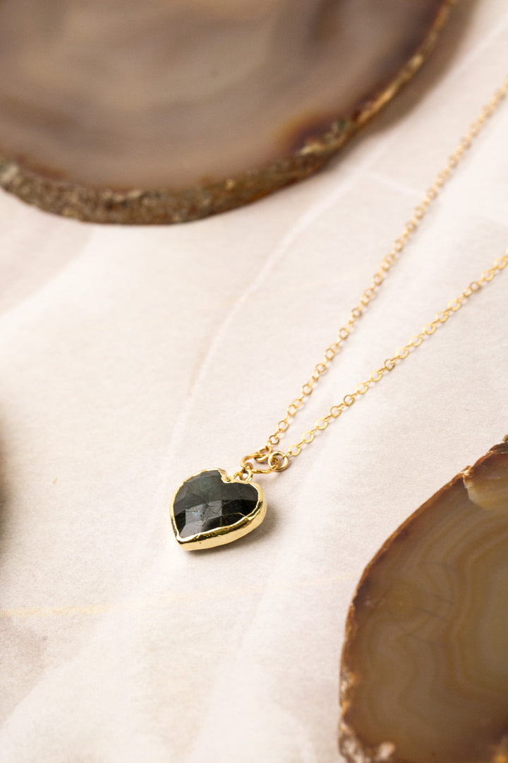 Limited Edition 16-18" Labradorite Heart Simple Necklace