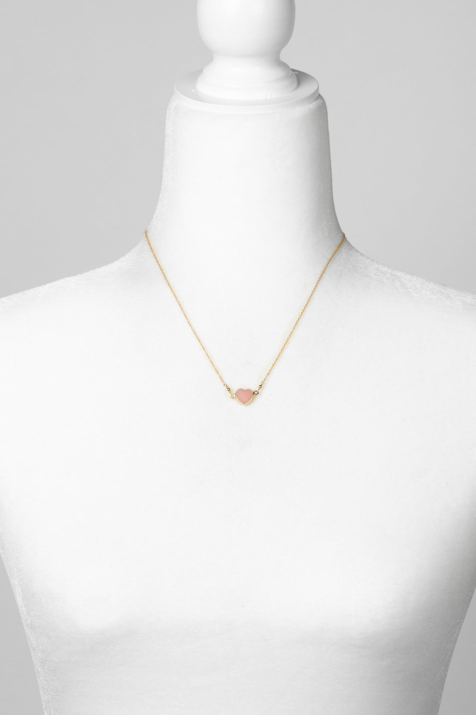 Limited Edition 15.75-18.75" Pink Opal Heart Simple Necklace