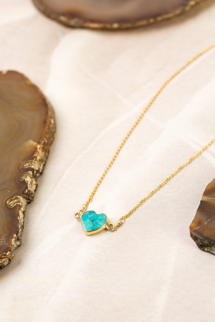 Limited Edition 16-18" Turquoise Heart Simple Necklace