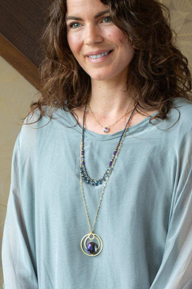 Midnight 31.5-33.5" Crystal Statement Necklace