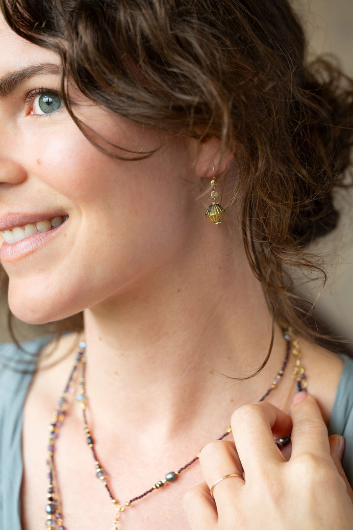 Midnight Czech Glass Dangle Earrings