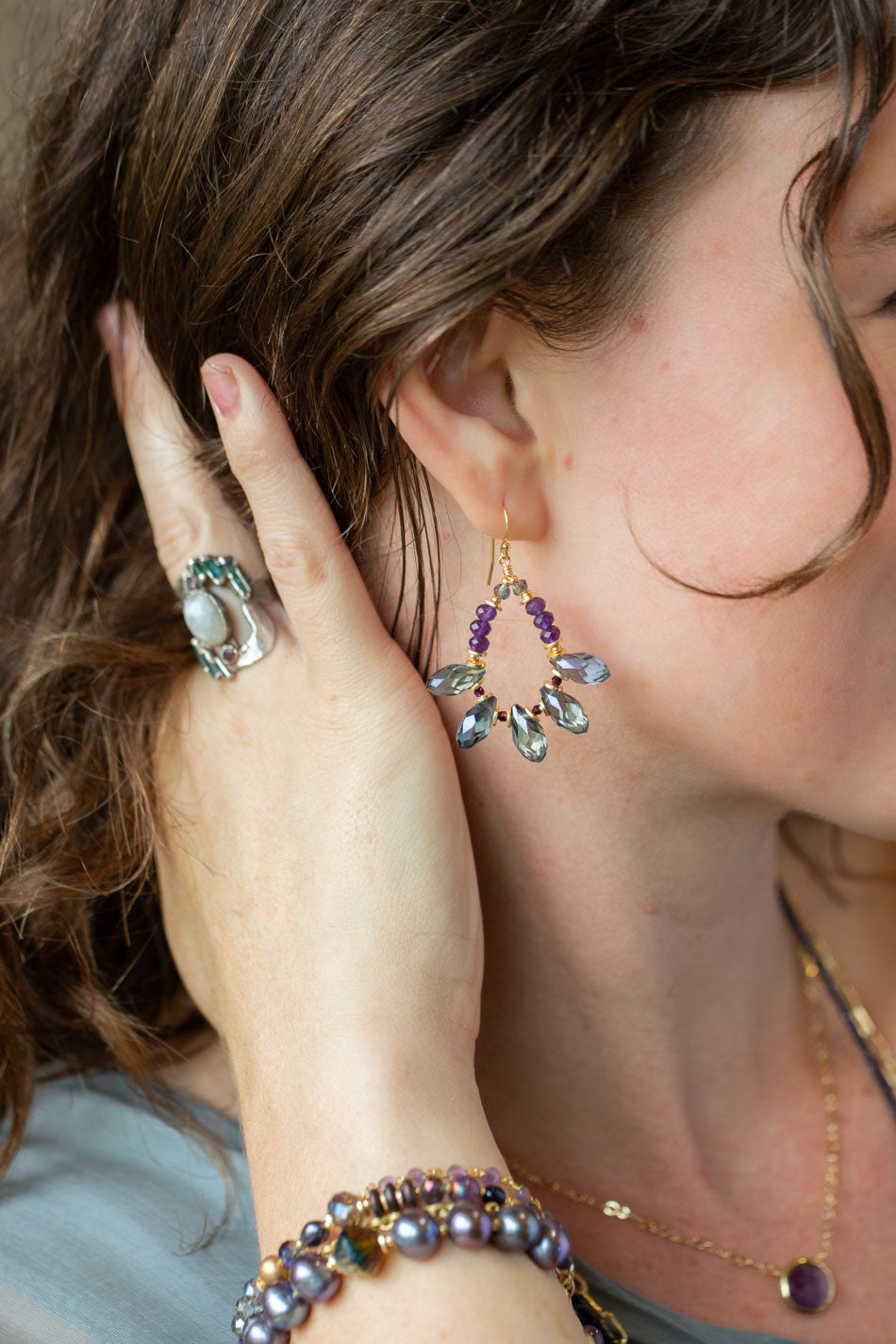 Midnight Crystal Statement Earrings