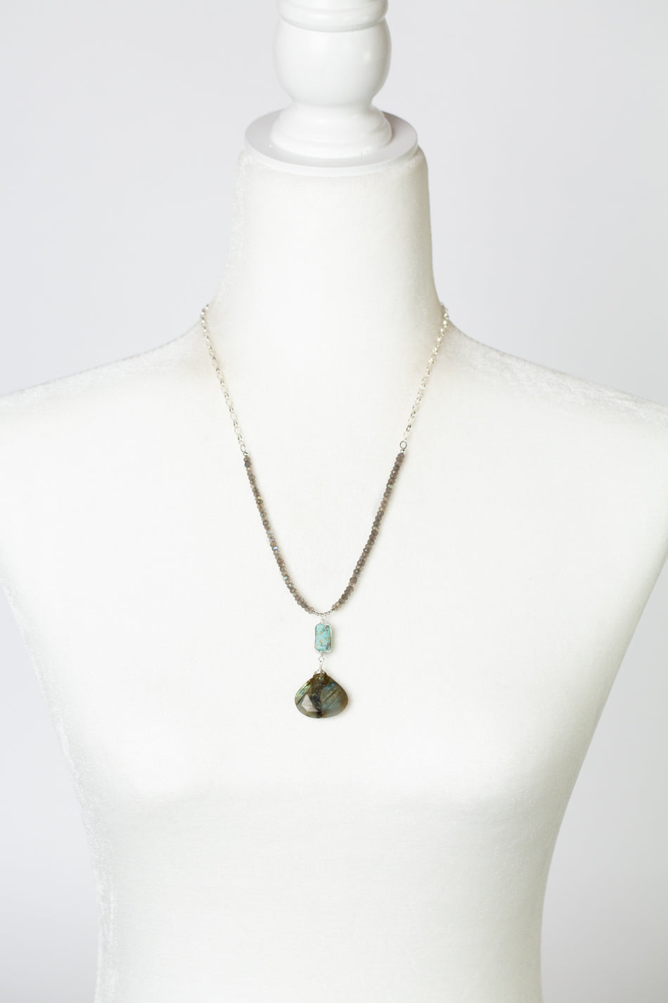 Mystic 20-22" Turquoise With Labradorite Statement Necklace