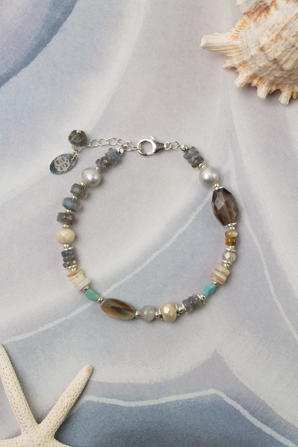 Pearl labradorite silver offers bracelet