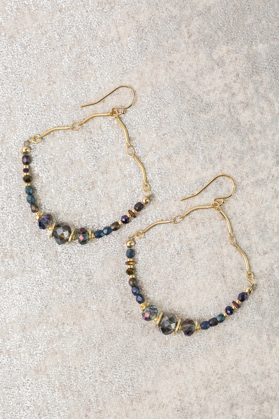 Midnight Crystal, Czech Glass Statement Earrings