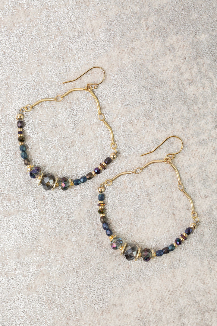 Midnight Crystal, Czech Glass Statement Earrings