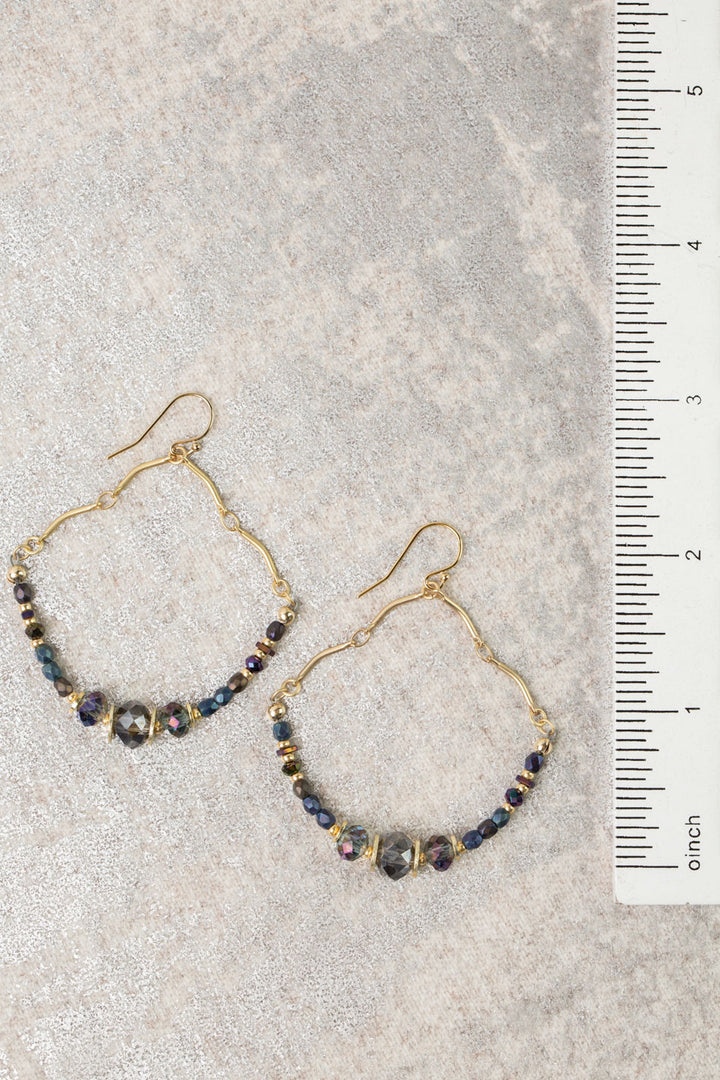 Midnight Crystal, Czech Glass Statement Earrings