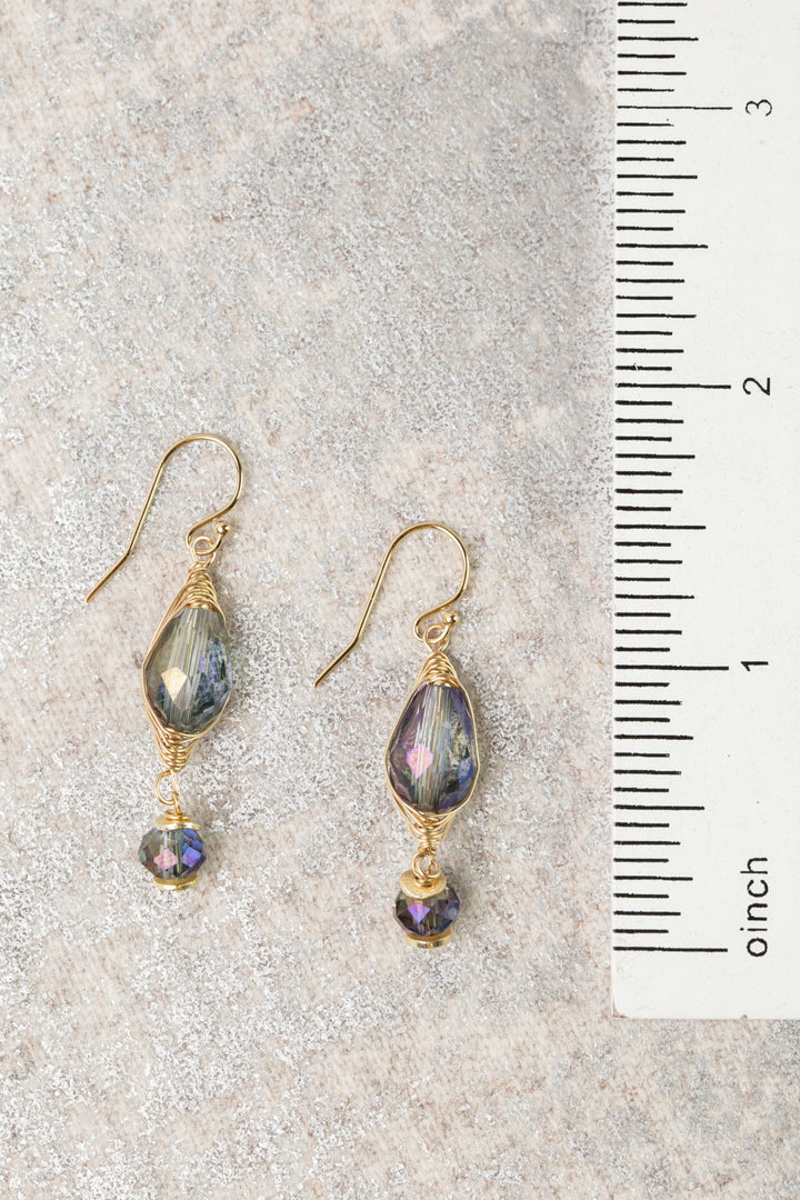 Midnight Crystal Herringbone Earrings