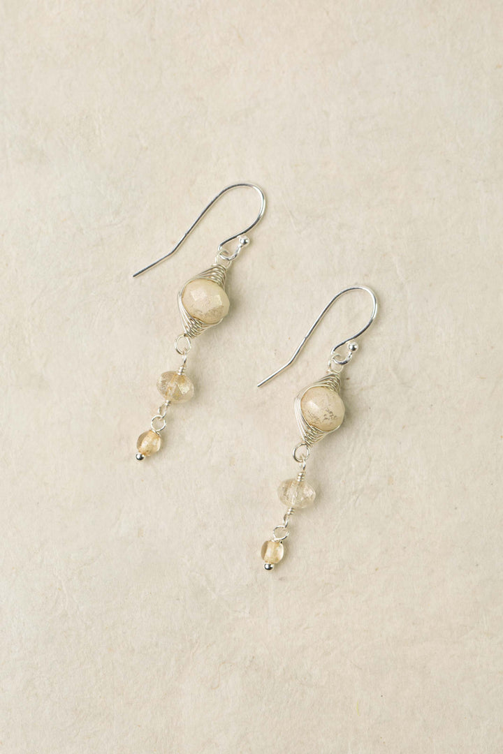Mystic Czech Glass Herringbone Earrings