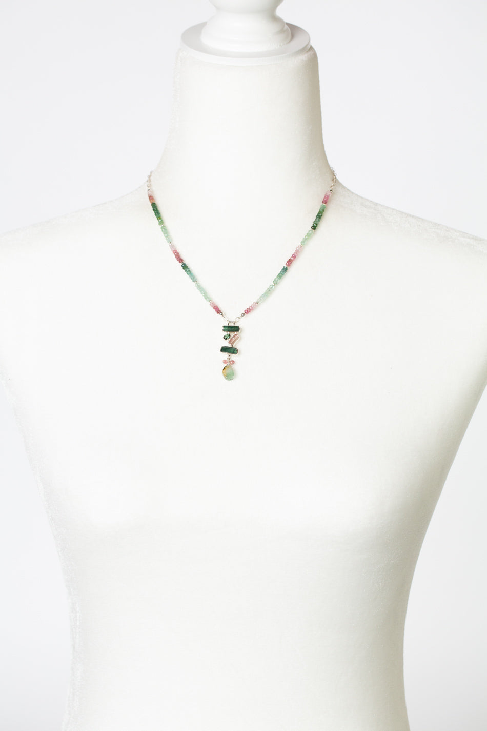 One Of A Kind 17.25-19.25" Natural Tourmaline Statement Necklace
