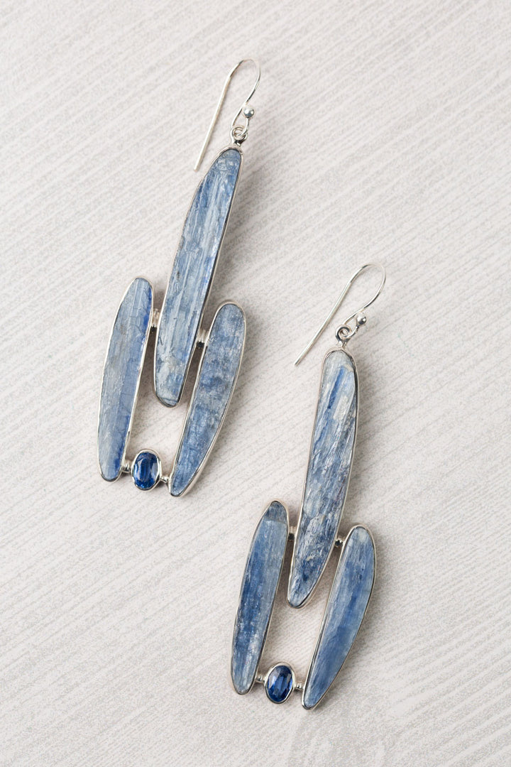 One Of A Kind Blue Kyanite Statement Earrings